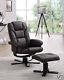 Reclining Chair With Footstool Office Chair Recliner Armchair Lounge Black Brown