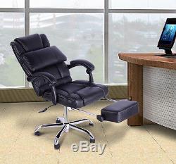 Reclining Faux Leather Computer Office Chair PU Chairs Swivel Height Adjustable
