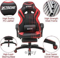 Reclining Gaming Chair with Footrest Office Desk PC Computer Swivel Recliner