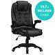 Reclining Office Chair Luxury Faux Leather Padded Swivel Computer Study Raygar