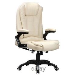 Reclining Office Chair Luxury Faux Leather Padded Swivel Computer Study RayGar