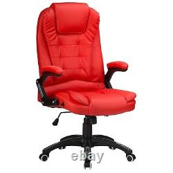 Reclining Office Chair Luxury Faux Leather Padded Swivel Computer Study RayGar