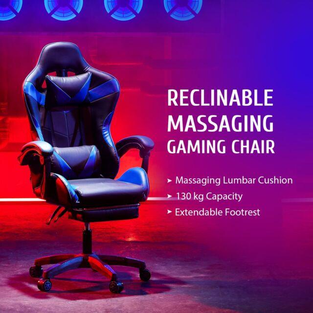 Reclining Office Computer Gaming Racing Desk Chair With Massage&ergonomic Support#