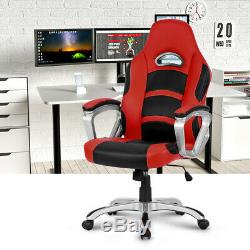 Reclining Racing Chair Gaming Office Chair Executive Computer Desk Leather Chair