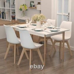 Rectangle Dining Table and 4 Chairs Set Padded Seat Dining Room Lounge Office