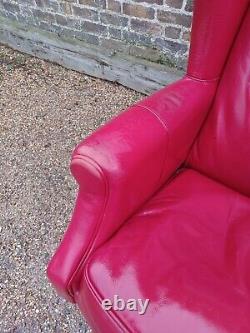 Red Leather Chesterfield Swivel Desk Office Chair Armchair
