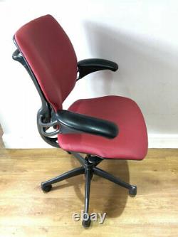 Red Leather Humanscale Freedom Ergonomic Office Task Chair Free Uk Del