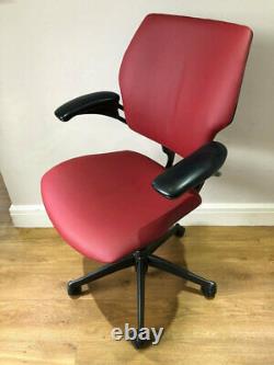 Red Leather Humanscale Freedom Ergonomic Office Task Chair Free Uk Del