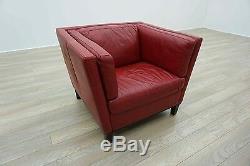 Red Leather Italian Single Seater Office Reception Arm Chair