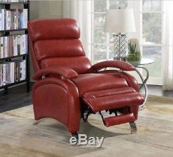 Red Leather Recliner Chair Office Relax Armchair Luxury Lounge Room Gaming Sofa