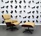 Refurbished Vitra Charles Eames Lounge Chair And Ottoman Beige Leather Pl