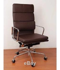Reproduction of Eames Brown Real Leather High Back Executive Office Chair