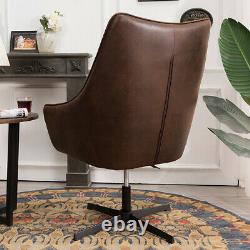 Retro Distressed Leather Computer Chair PU Office Chair Leisure Armchair Swivel