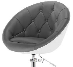 Retro Leather Armchair Lounge Chair Swivel Tub Living Waiting Room Office Seat