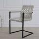 Retro Pu Leather Cantilever Industrial Dining Carver Side Chairs Arm Chair Seat