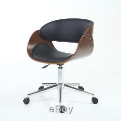 Retro Style Office Chair PC Computer Mid Century Style Walnut Black BACK JAN 18