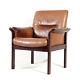 Retro Vintage Danish Modern Rosewood & Leather Side Easy Chair Armchair 60s 70s