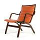 Retro Vintage Danish Rosewood Tan Leather Easy Chair Armchair 1970s Mid Century
