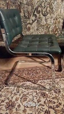 Retro Vintage Leather Metal Frame Cantilever Industrial office chairs/occasional
