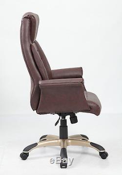 Riga Brown Leather Gull Wing Executive Chair by Eliza Tinsley