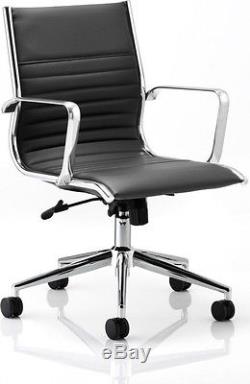 Ritz Executive Chair Black Bonded Leather Medium Back With Arms