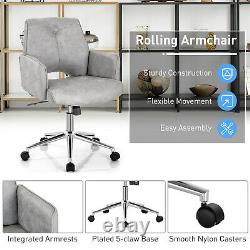 Rolling Office Chair Adjustable Swivel Faux Leather Chair Rocking Function