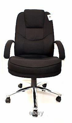 Rome 2 Black Fabric Executive Managers Computer Office Chair BUILT Graded 95%