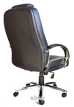 Rome 2 Black Leather Executive Managers Computer Home Office Chair Graded RK3
