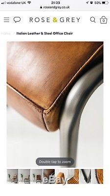 Rose & Grey Italian Leather Office Chair Vintage