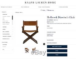 Rrp £5500 Ralph Lauren Holbrook Director's Armchair Black Leather Office Desk