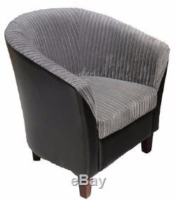 SALE! Jumbo Fabric Leather Tub Chair Sofa Armchair Dining Room Living Office