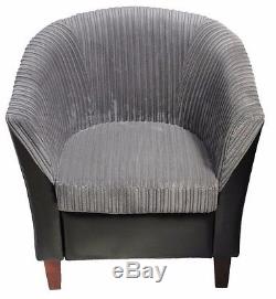SALE! Jumbo Fabric Leather Tub Chair Sofa Armchair Dining Room Living Office