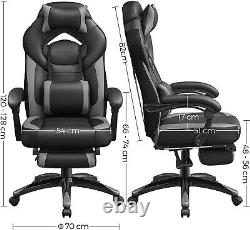 SONGMICS Gaming Chair, Office Racing Chair with Footrest, Ergonomic Design