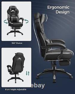 SONGMICS Gaming Chair, Office Racing Chair with Footrest, Ergonomic Design