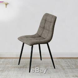 Set of 2/4/6 Dining Chairs Set Faux Leather Office Chair Dining Room Grey-Brown