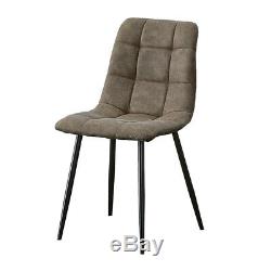 Set of 2/4/6 Dining Chairs Set Faux Leather Office Chair Dining Room Grey-Brown