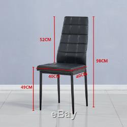 Set of 2 4 6 High Back Faux Leather Fabric Dining Chairs Furniture Office Lounge