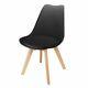 Set Of 2/4 Dining Chair Tulip Chairs Wooden Legs Office Kitchen And Padded Seat