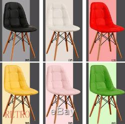 Set of 2 4 Eiffel Style Dining Chairs Armchair Solid Wood patchwork Office Chair
