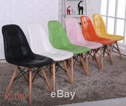 Set of 2 4 Eiffel Style Dining Chairs Armchair Solid Wood patchwork Office Chair