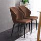 Set Of 2 Dining Chairs Faux Leather Home Office Kitchen Dining Room Metal Leg