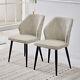 Set Of 2 Faux Leather Dining Chairs Padded Metal Leg Restaurant Chair Grey/brown