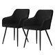 Set Of 2 Faux Leather/velvet Dining Chairs Upholstered Seat Home&restaurant New