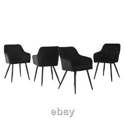 Set of 2 Faux Leather/Velvet Dining Chairs Upholstered Seat Home&Restaurant NEW