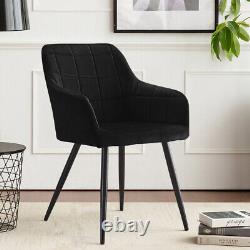 Set of 2 Faux Leather/Velvet Dining Chairs Upholstered Seat Home&Restaurant NEW