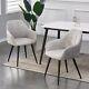 Set Of 2 Faux Matte Suede Leather Dining Chairs Accent Home & Restaurants Adrian