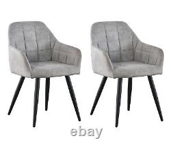 Set of 2 Faux Matte Suede Leather Dining Chairs Accent home & restaurants Adrian