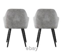 Set of 2 Faux Matte Suede Leather Dining Chairs Accent home & restaurants Adrian