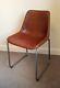 Set Of 2 Industrial Style Leather Dining Chairs Vintage Brown Bucket Office Tub