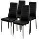 Set Of 4/6 Black Dining Chairs Set Padded Seat Metal Legs Kitchen Home Furniture